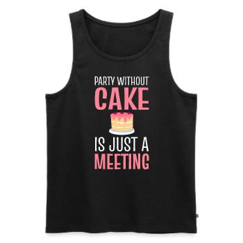 Party Without Cake Is Just A Meeting Kuchen - Männer Premium Bio Tank Top - Schwarz - Vorne - AI Model Male 178 light (178cm)