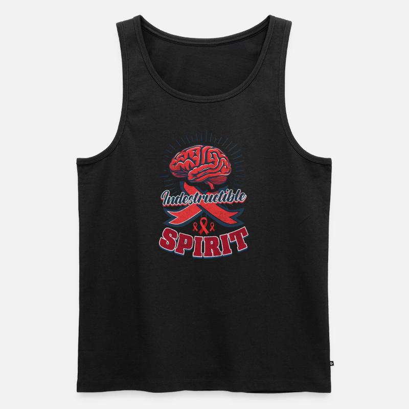 Hirnaneurysma Überlebender Geist - Männer Premium Bio Tank Top - Schwarz