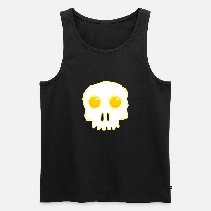 Fried egg skull Skull egg eggs - Men's Premium Organic Tank Top - black