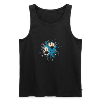 Frog Footprint Color Splash - Männer Premium Bio Tank Top - Schwarz - Vorne - Michal (187cm)