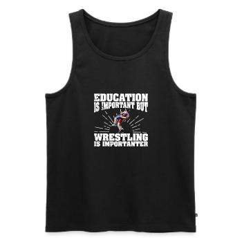 Ringen Wrestler Sportart Freistilringen Spruch - Männer Premium Bio Tank Top - Schwarz - Vorne - AI Model Male 178 light (178cm)