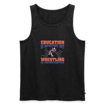 Ringen Wrestler Sportart Freistilringen Spruch - Männer Premium Bio Tank Top - Schwarz - Vorne - AI Model Male 178 light (178cm)