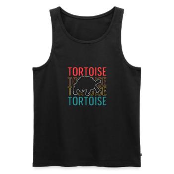 Vintage Tortoise Turtle Reptile Retro - Men's Premium Organic Tank Top - black - Front - Michal (187cm)