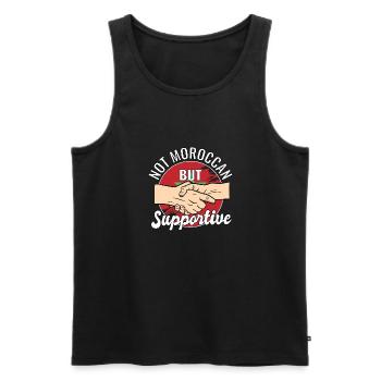 Not Moroccan But Supportive Country Traveler - Männer Premium Bio Tank Top - Schwarz - Vorne - Michal (187cm)
