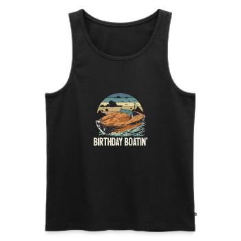 Pontoon Queen King Birthday Boatin Motorboat - Männer Premium Bio Tank Top - Schwarz - Vorne - Michal (187cm)