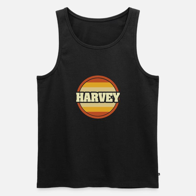 Vorname Harvey - Männer Premium Bio Tank Top - Schwarz