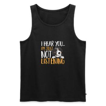 Bernedoodle Dog - Men's Premium Organic Tank Top - black - Front - AI Model Male 178 light (178cm)