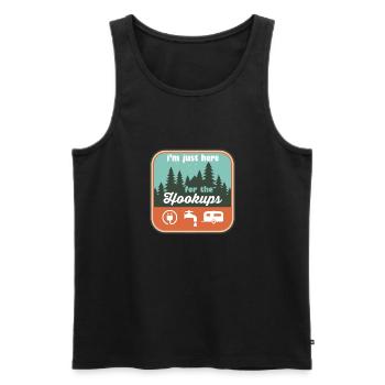 I'm Just Here For the Hookups RV Camping - Männer Premium Bio Tank Top - Schwarz - Vorne - Michal (187cm)