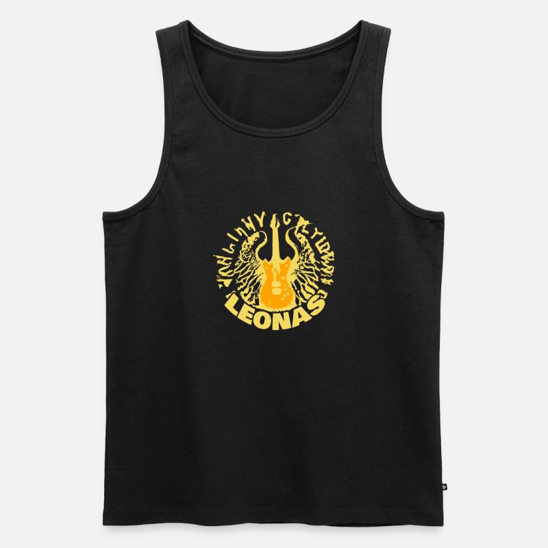 Gitarre Leonas - Männer Premium Bio Tank Top - Schwarz