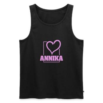 Annika als Bachelorette - Männer Premium Bio Tank Top - Schwarz - Vorne - AI Model Male 178 light (178cm)