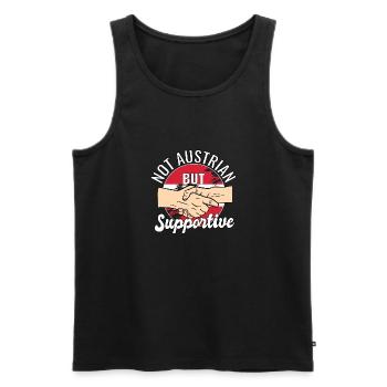 Not Austrian But Supportive Country Travel - Men's Premium Organic Tank Top - black - Front - Michal (187cm)