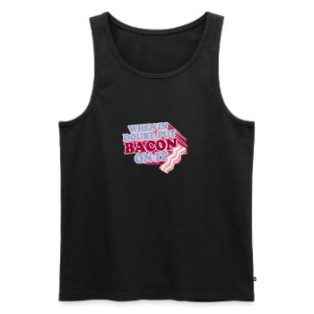 Im Zweifelsfall BACON darauf legen - Männer Premium Bio Tank Top - Schwarz - Vorne - Michal (187cm)