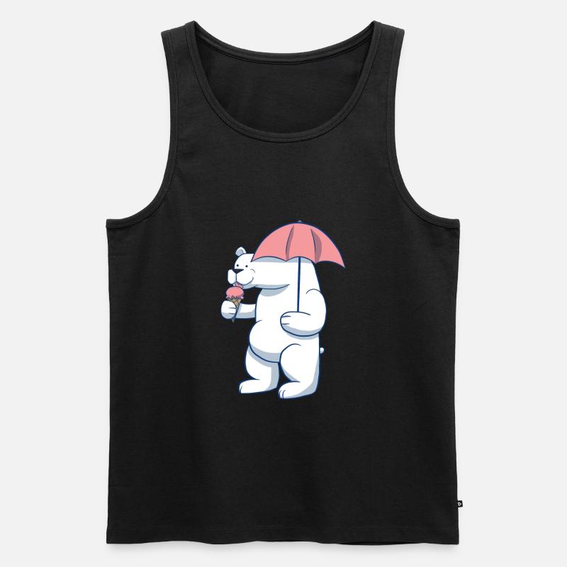 Eisbär Eis Eiscreme - Männer Premium Bio Tank Top - Schwarz