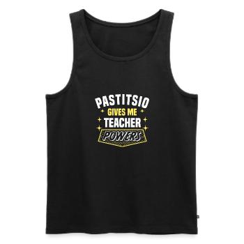 Pastitsio Gives Me Teacher Powers Funny Professor - Men's Premium Organic Tank Top - black - Front - Michal (187cm)