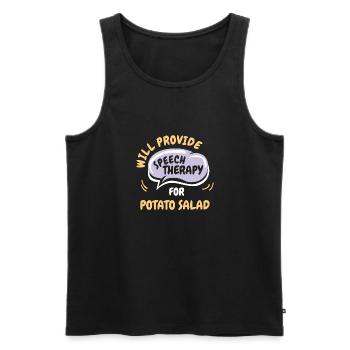 Provide Speech Therapy for Potato Salad Funny - Men's Premium Organic Tank Top - black - Front - Michal (187cm)