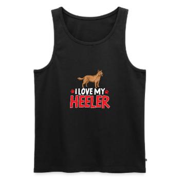Australian Cattle Dog Red Blue Heeler - Männer Premium Bio Tank Top - Schwarz - Vorne - AI Model Male 178 light (178cm)