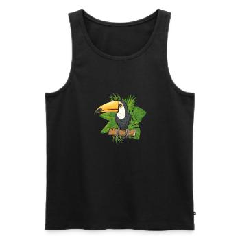 Toucan Bird Rainforest - Men's Premium Organic Tank Top - black - Front - AI Model Male 178 light (178cm)