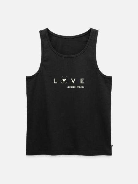 besser mit Hund - Männer Premium Bio Tank Top - Schwarz