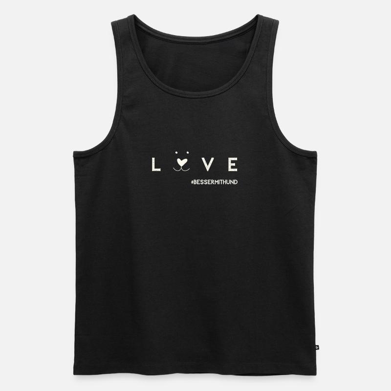 besser mit Hund - Männer Premium Bio Tank Top - Schwarz