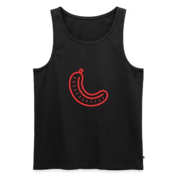 Merguez - Débardeur bio Premium Homme - noir - Devant - AI Model Male 178 light (178cm)