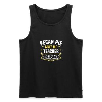 Pecan Pie Gives Me Teacher Powers Funny Professor - Men's Premium Organic Tank Top - black - Front - Michal (187cm)