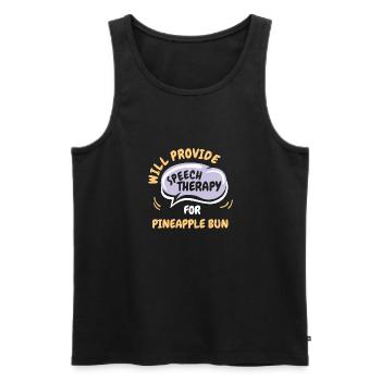 Provide Speech Therapy for Pineapple Bun Funny - Men's Premium Organic Tank Top - black - Front - AI Model Male 178 light (178cm)