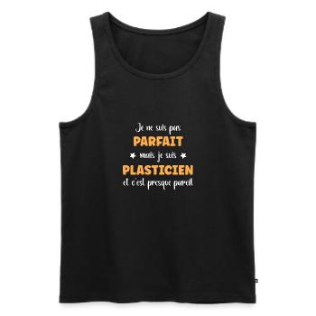 Je ne suis pas parfait mais Plasticien - Débardeur bio Premium Homme - noir - Devant - Michal (187cm)