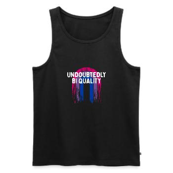 Sans aucun doute Bi Qualité Bisexuel Dictons Bi Fierté - Débardeur bio Premium Homme - noir - Devant - AI Model Male 178 light (178cm)