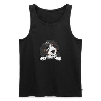 Cadeau pour chien Bernedoodle - Débardeur bio Premium Homme - noir - Devant - Michal (187cm)