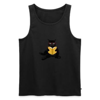 Amoureux des livres de chat Lire des livres - Débardeur bio Premium Homme - noir - Devant - Michal (187cm)