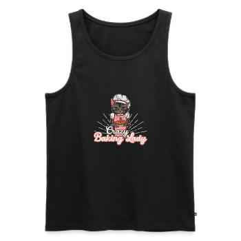 Bäcker Backen Brötchen Sauerteig Katze Spruch - Männer Premium Bio Tank Top - Schwarz - Vorne - Michal (187cm)