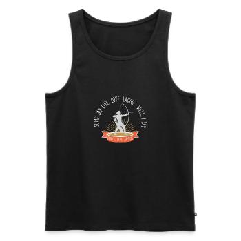 Lustiger Bogensport Spruch Bogenschießen - Männer Premium Bio Tank Top - Schwarz - Vorne - Michal (187cm)