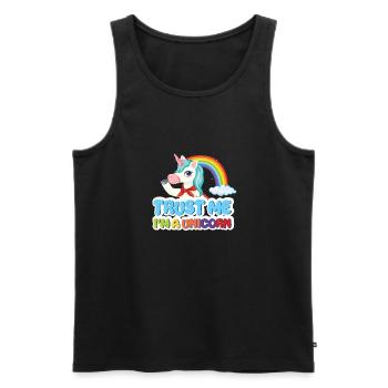 Lustiger Einhorn Spruch I Einhörner - Männer Premium Bio Tank Top - Schwarz - Vorne - Michal (187cm)