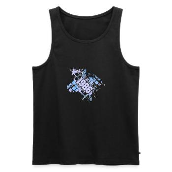 1986 - Men's Premium Organic Tank Top - black - Front - AI Model Male 178 light (178cm)