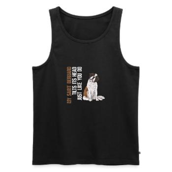 St. Bernard St. Bernard Dog Dog - Men's Premium Organic Tank Top - black - Front - AI Model Male 178 light (178cm)