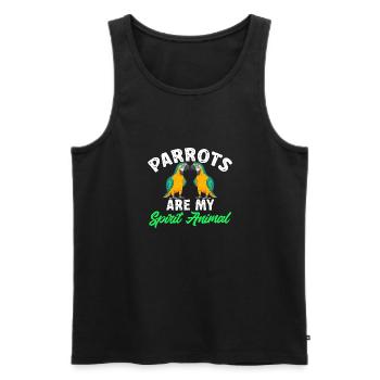 Yellow-breasted Macaw Parrot Blue And Yellow Macaw - Men's Premium Organic Tank Top - black - Front - AI Model Male 178 light (178cm)