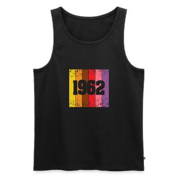 Funny 1962 - Men's Premium Organic Tank Top - black - Front - AI Model Male 178 light (178cm)