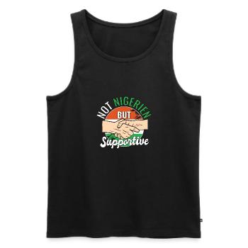 Pas le Nigeria mais un voyageur de pays solidaire - Débardeur bio Premium Homme - noir - Devant - Michal (187cm)
