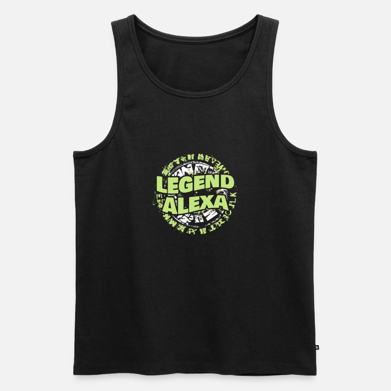 Alexa - Männer Premium Bio Tank Top - Schwarz