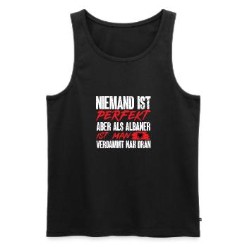 Albanische Flagge Albanischer Adler Shqiponja - Männer Premium Bio Tank Top - Schwarz - Vorne - Michal (187cm)