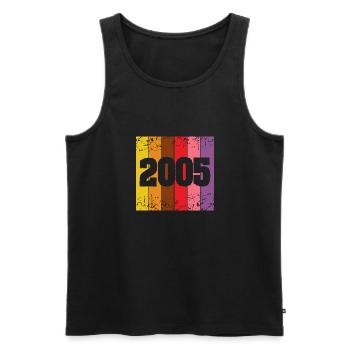 Born in 2005 - Men's Premium Organic Tank Top - black - Front - Michal (187cm)