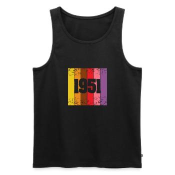 1951 - Men's Premium Organic Tank Top - black - Front - AI Model Male 178 light (178cm)