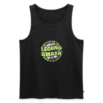 Mrs. Amaya - Men's Premium Organic Tank Top - black - Front - Michal (187cm)