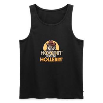Hootin' Leads To Hollerin' Funny Cowboy - Männer Premium Bio Tank Top - Schwarz - Vorne - Michal (187cm)