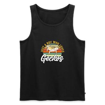 Leopard Gecko Reptile Pet Gecko - Men's Premium Organic Tank Top - black - Front - Michal (187cm)