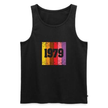 1979 - Débardeur bio Premium Homme - noir - Devant - Michal (187cm)