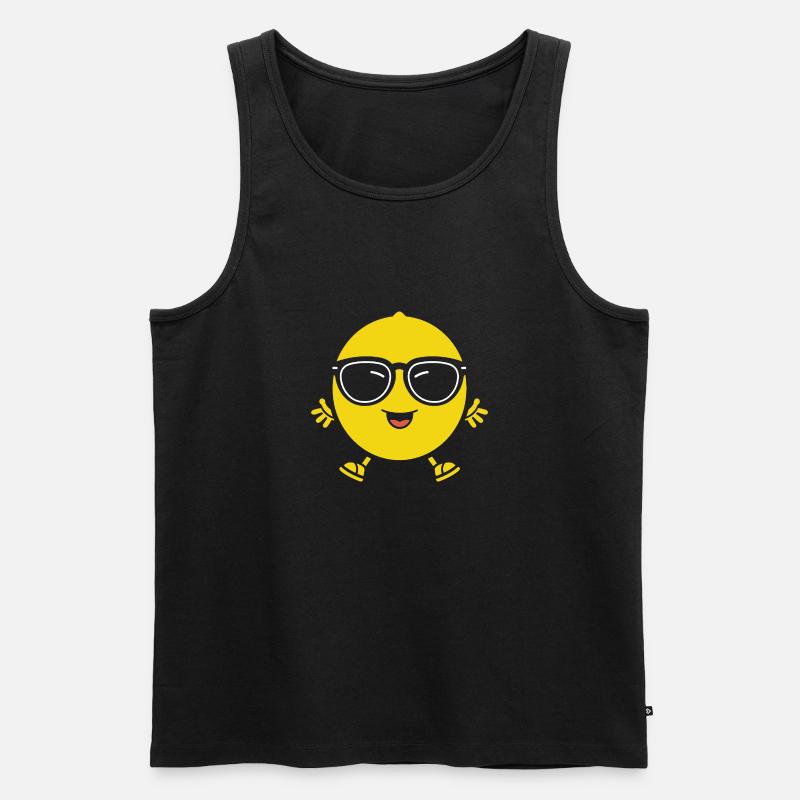 Zitrone - Männer Premium Bio Tank Top - Schwarz