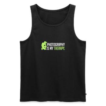 Photography is my therapy - therapy - Men's Premium Organic Tank Top - black - Front - AI Model Male 178 light (178cm)