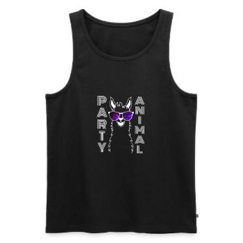 Lama Party Tier Shirt Geschenk gift witzig lustig - Männer Premium Bio Tank Top - Schwarz - Vorne - Michal (187cm)