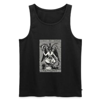 Sigil Of Baphomet - Tarot Card Devil Satanic 666 - Men's Premium Organic Tank Top - black - Front - AI Model Male 178 light (178cm)